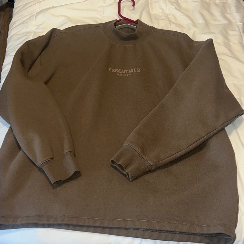 Essentials Brown Mockneck Sweater
